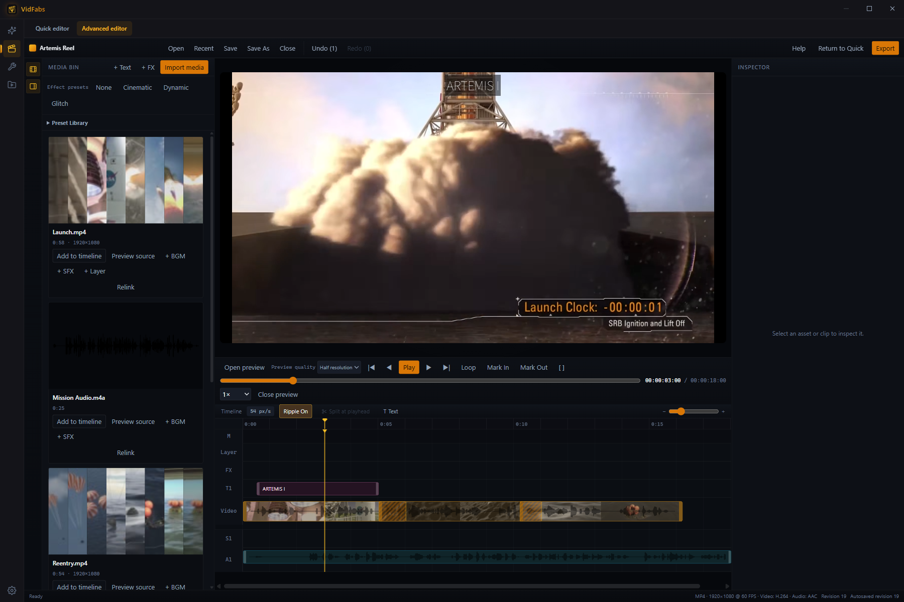 Advanced editor workspace