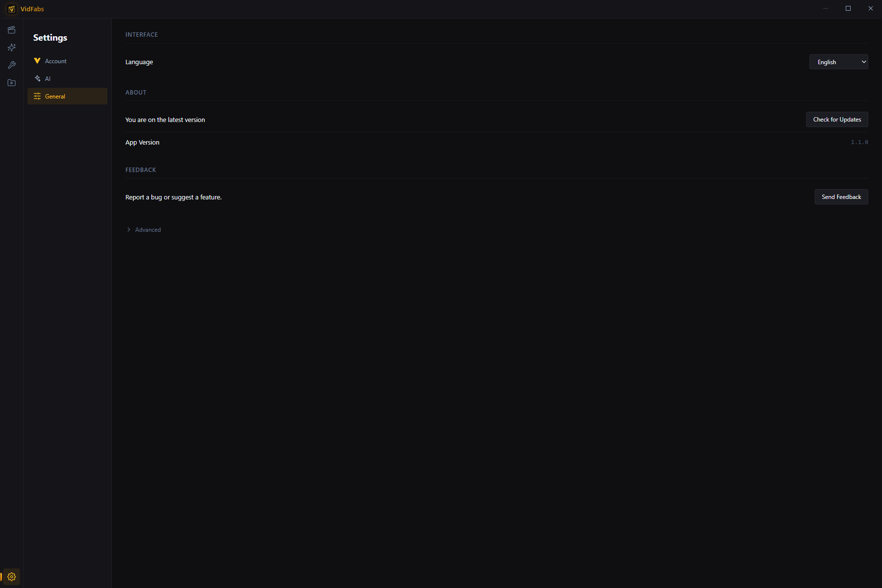 General settings