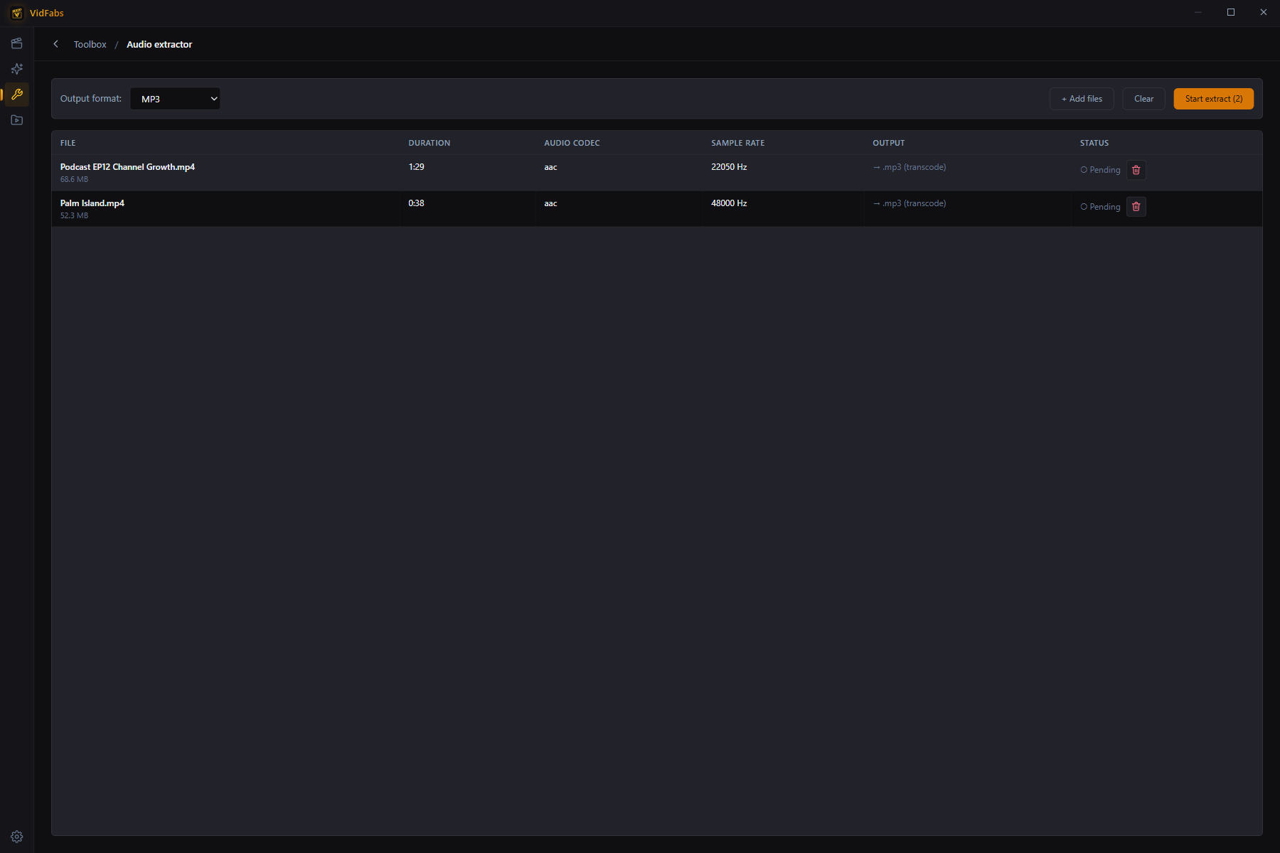 Audio extractor